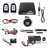 EASYGUARD EC002-LB-NS Rolling Code car Alarm System with Passive keyless Entry Push Start Stop Button Touch Password Entry Vibration Alarm auto Start Starter DC12V