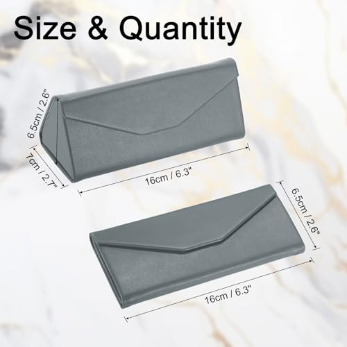 Image of PATIKIL Foldable Glasses Case, Triangle Magnetic Sunglasses Organizer Case PU Leather Hard Eyeglass Case (1 Pcs)