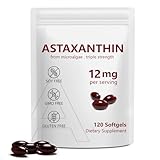 Astaxanthin 12mg, 120 Softgels, 4 Month Supply, Premium Astaxanthin Antioxidant Supplements with Antioxidant Activity, Supports Eye, Immune, Joint, Skin Health, Internal Circulation