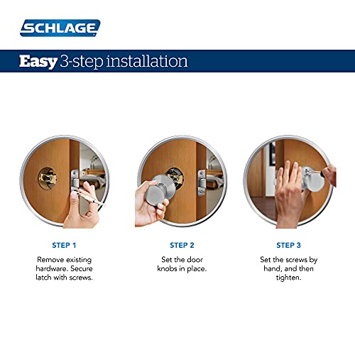 Image of SCHLAGE F10 BWE 622 Bowery Door Knob, Hall & Closet Passage Lock, Matte Black (Pack of 4)