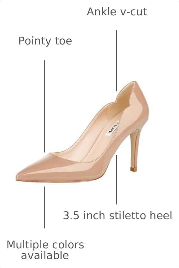Image of JOY IN LOVE Pumps for Women 3.5 inch Stiletto High Heels Pointy Toe Pumps Shoes