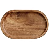 Design ovale élégant : ce plateau de service en bois d'acacia dispose d'une forme ovale sophistiquée, pour présenter des collations et organiser les accessoires de thé avec style.