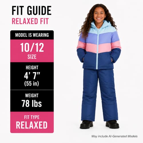 Image of Pink Platinum Girls Snowsuit 2-Piece Insulated Hooded Jacket & Bib | Warm Cozy Cold-Weather Outerwear, Toddler Snow Gear for Sledding, Playtime, and Frosty Winter Days (2T-6X)