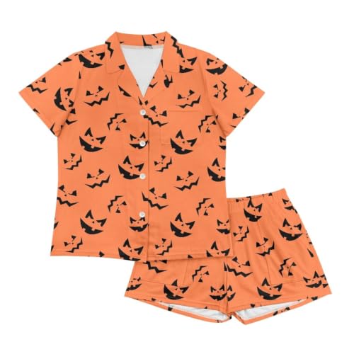 Image of Women's Short Sleeve Sleepwear Pajamas Nightwear with Pockets | Premium Polyester Fabric Ultra Soft Lightweight Breathable Touch, Wrinkle Resistant, All Day Cozy Wear for Daily Sleep
