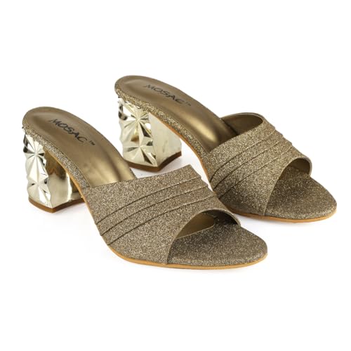 Image of MOSAC Women Casual /Party Block Heel Mules Heel Wedding Fashion Sandals for Women & Girls