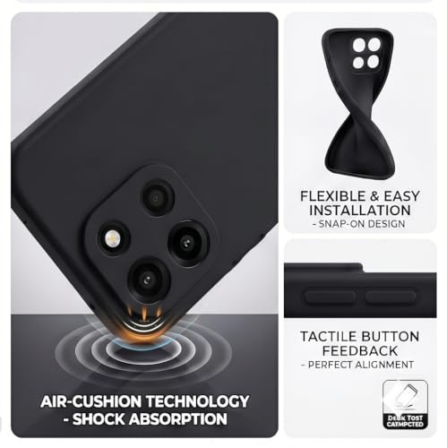 Image of FIRST MART Silicone Back Cover for OnePlus Nord 6 | Matte Black Anti-Slip Grip Case, Scratch Resistant, Slim Fit | Pack of 1