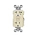 Leviton 8898-HGI GFCI Duplex Receptacle w/Indicator Light 20A 125V, Ivory