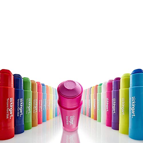 Kingart Tempera Paint Sticks, 24 Vibrant Colors Solid Tempera Paint For Kids, Super Quick Drying, Works Great On Paper Wood Glass Ceramic Canvas #TOP1