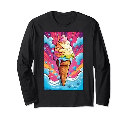 Gaufrier glacé cornet de glace glace pop art vintage rétro glacé café glacé Manche Longue