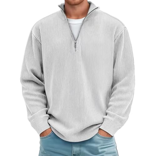 Sudadera de pana sin capucha hombre para abrigarse con estilo informal