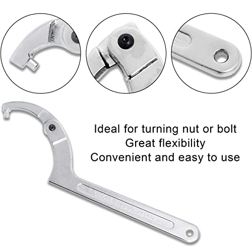 Wadoy Adjustable C Pin Spanner Hook Wrench for Hydraulic Ram Cylinder, Mechanical Machine, Equipments Vehicles, (4 Pcs) 3/4-2", 1 1/4-3", 2-4 3/4", 4 1/2-6 7/10" Round Head Pin Spanner Wrench Set by Wadoy - Image 4