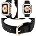DABAOZA Compatible for Apple Watch Bands 40mm with Bumper, Bling Glitter Women Silicone Soft Comfortable Strap for iWatch SE Ultra 3 2 Series 11 10 9 8 7 6 5 4 3 2 1（Black Rosegold，40）