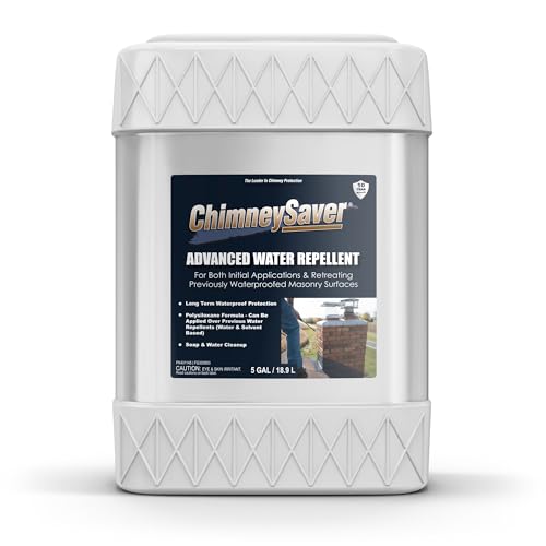 ChimneySaver Advanced Water Repellent - Long Term Waterproof Protection for Concrete, Brick, Masonry Chimneys, for Initial Applications & Over Previous Solvent-Based or Water-Based Sealers