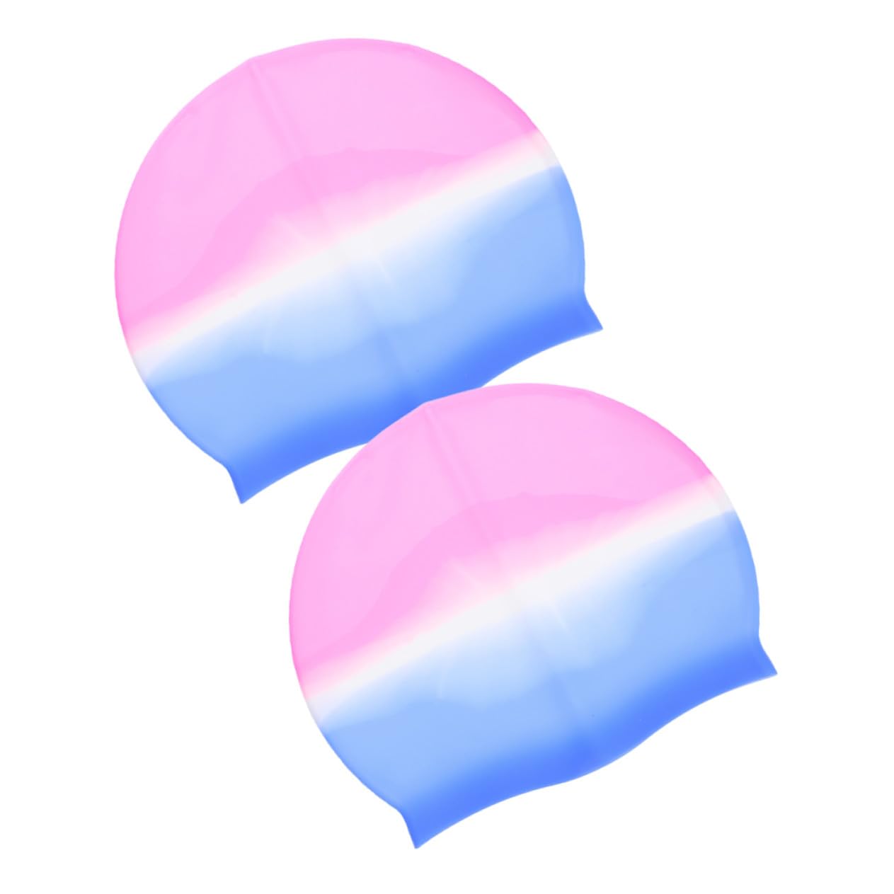 HANABASS 10 Cuffia in Silicone Elasticizzata per Donne Cappello Piscina Antiscivolo Copricapo per Lunghi e Rosa e Blu Sfumato