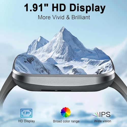 Image of Smart Watch with 1.91 inch HD Touchscreen Fitness Tracker with Bluetooth Calling, Fitness Watch with Heart Rate /Sleep Monitor, 120+ Sports Modes, IP68 Waterproof Smartwatch for Android iOS