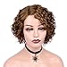 FAVE Fashion Short Curly Bob Lace Front Wigs Brazilian Human Hair for Women 30# Color (8 inch)