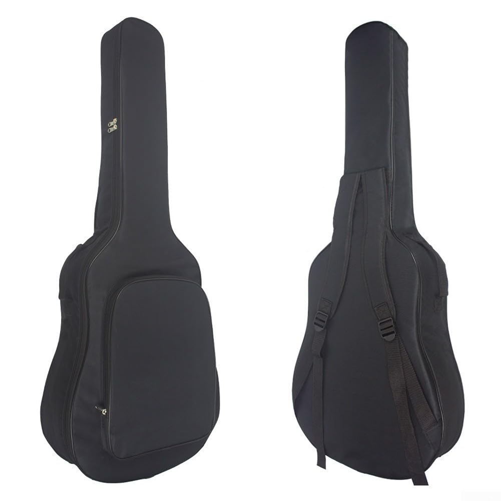 Lecreatekit Bolsa de transporte para guitarra, color negro, acolchada, tamaño estándar, funda de tela impermeable para guitarras acústicas, Brown