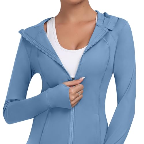 Chaqueta de entrenamiento ligera con capucha de mujer con cremallera completa 4