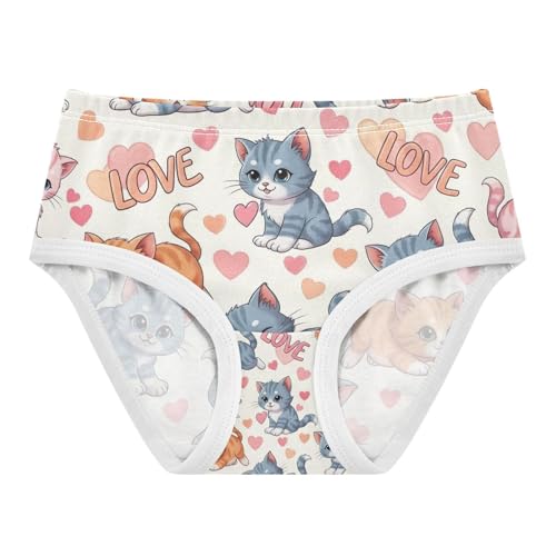 Cute Cartoon Kittens Poses Underwear Toddler Girl, Underwear for Girls, 2T–8 Years