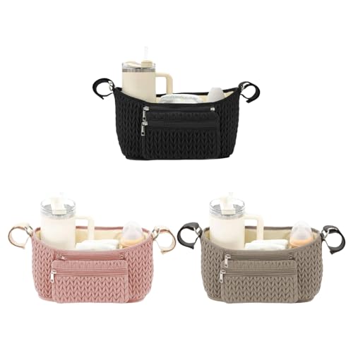 Bolso colgante práctico para cochecito color caqui miniatura 6