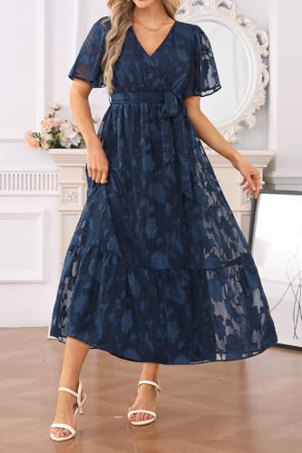 Image of Pinup Fashion Plus Size Wedding Guest Formal Cocktail A Line Long Dress