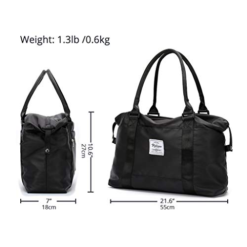 Travel Gym Bag for Women, GoFar Tote Bag Carry on Luggage Sport Duffle Weekender Overnight Bags with Wet Pocket