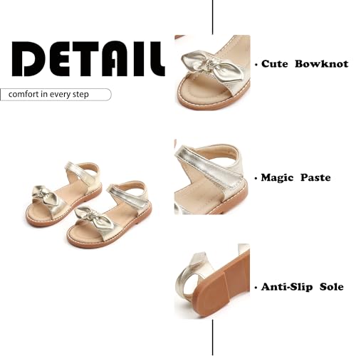 Image of Flaryzone Girls Sandals Open Toe Summer Flats Dress Sandals Shoes Toddler /Little Kid