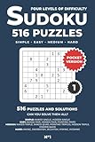  516 Sudoku Puzzles for Adults: A Book with 516 Sudoku Puzzles from Easy to Hard for adults: Sudoku Pocket Version Edition 1
