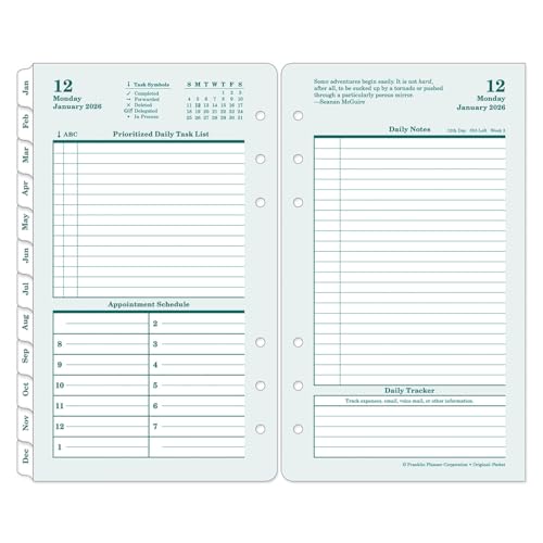 FranklinCovey - Original Planner Refill | Two Pages Per Day Ring-Bound (Pocket Jan 2026 - Dec 2026)
