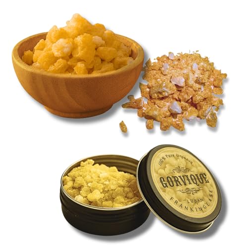 Gorvique Organic Frankincense Resin - 100% Pure & Wild-Harvested Luban for Incense Bakhoor Burner Meditation Yoga and Home Fragrance - Premium Grade for Air Purification & Relaxation