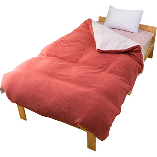 アイリスプラザ fondan 掛け布団カバー シングル フリース あったか ふわふわな肌触り リバーシブル 洗える 軽量 無地 ピンク/ワイン