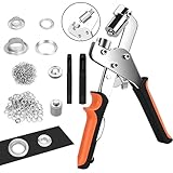 REDKNOT Ösenzangen Set Ösenpresse Austauschbar Zangekopf mit 600 Ösen (300pcs Ø6mm und 300pcs Ø10mm), Magnetische Ösenstanze aus Kohlenstoffstahl Lochzangen Kit für Leder Planen Stoffe und Gürtel