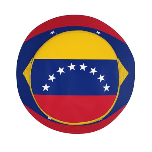 Flag of Venezuela Adult Unisex Sunshade Bucket hat, Non-Shrinking, Lightweight, Breathable, Foldable, Easy to Store Black4