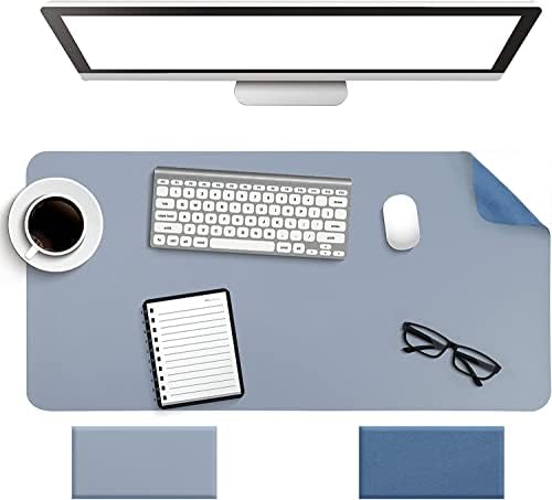 YSAGi Non-Slip Desk Pad, Waterproof PVC Leather Desk Table Protector, Ultra Thin Large Mouse Pad, Easy Clean Laptop Desk Writing Mat for Office Work/Home/Decor (60 x 35 cm, Light Green)