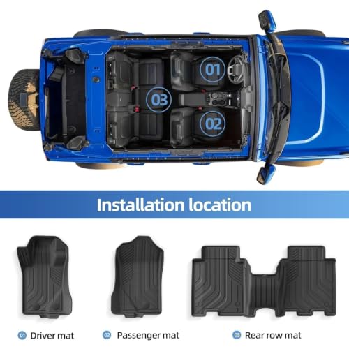 Tapis sol voiture Bronco 4 portes doublure chargement coffre - 2