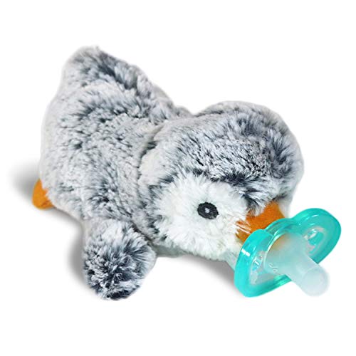 Image of RaZbaby RaZbuddy JollyPop Pacifier Holder w/ Removable Baby Pacifier - 0m+ - BPA Free - Penguin