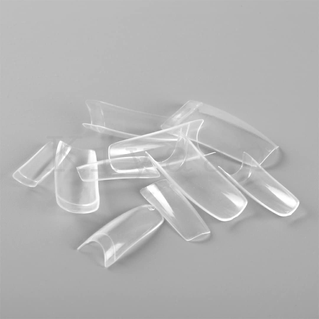 Kiyaan Clear False Nails Tips Box of 10 Sizes Nail Extension Form 100pcs Poly Gel Acrylic Mold Artificial Dual Forms System UV DIY Polish Manicure Tool 100PCs/Fingernails Full Cover French Tip 4