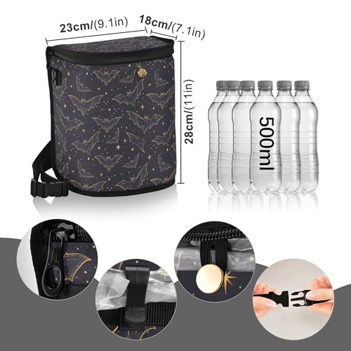Image of MNSRUU Car Trash Can with Lid, Bats Stars Car Trash Bag Hanging Organizers and Storage for Front Back Seat, Leak-Proof Trash Bin