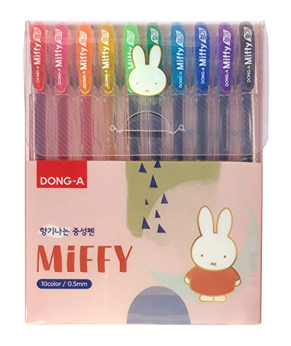 Dong-A Miffy Bunny Gel Ink Scented Rollerball Pens, 0.5Mm, 10 Color Set #TOP2