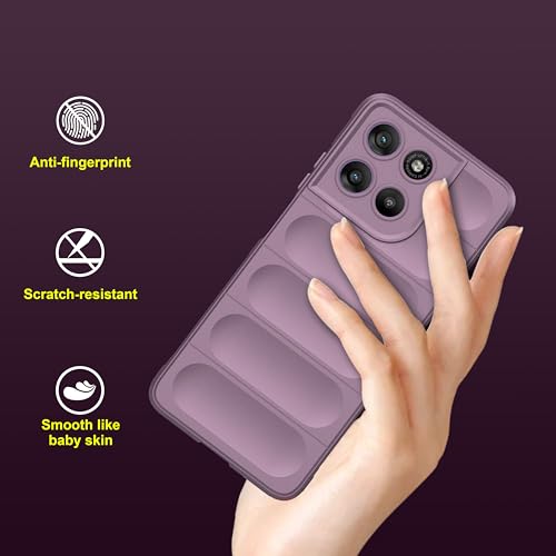 Image of amazon basics Back Case Cover for Motorola G57 Power 5G | Compatible for Motorola G57 Power 5G Back Cover | Liquid Silicon Magic Case with Camera Protection | Lavender