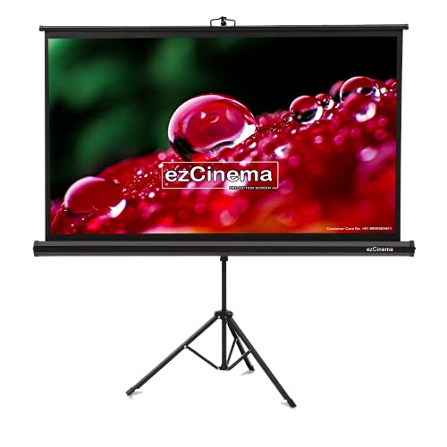 Image of Tripod Projector Screen 7' Width x 5' Height with 100' Diagonal in 4:03 Aspect Format, UltraHD