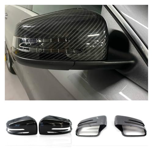 Rétroviseur coques en fibre de carbone style noir brillant pour Mercedes Benz CLA GLA W212 W204 W221