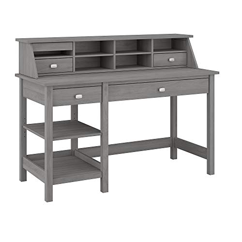 Bush Furniture Broadview Computer Desk with Shelves and Desktop Organizer, 54W, Modern Gray