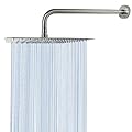 Rain Shower Head With Extension Arm, NearMoon Square Shower Heads, Large Stainless Steel Rainfall Showerhead-Waterfall Full Body Coverage (12 Inch Shower Head With 15 Inch Shower Arm, Nickel)