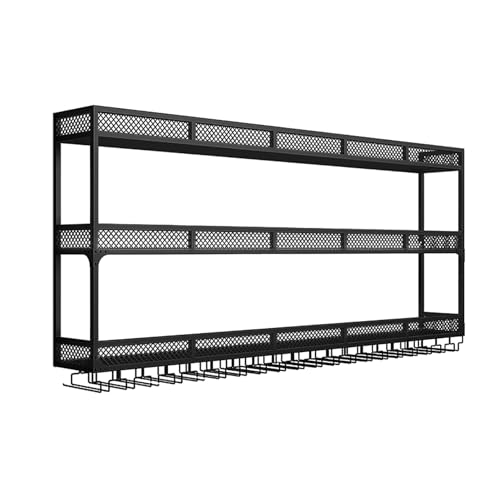 Casier à vin multifonctionnel avec support à verre et étagère murale LED - 2