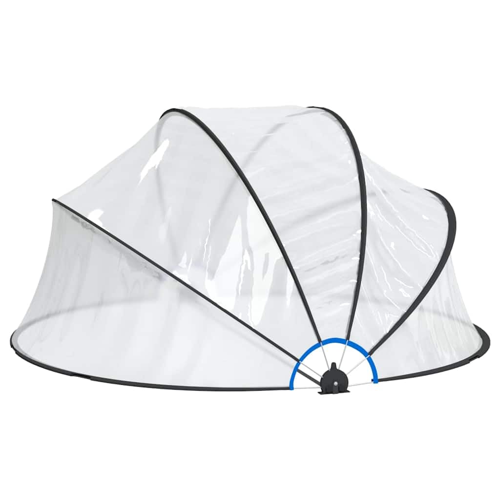 Mangloder - Cúpula redonda para piscina, 315 x 158 cm, PVC y fibra de vidrio, cubierta transparente para piscina, con UPF 30, mecanismo plegable, fijación, jardín exterior