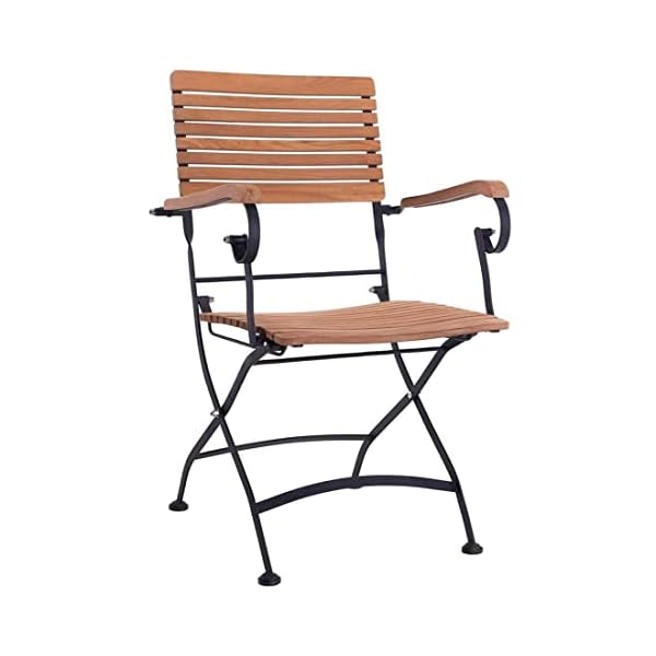 OUTLIV. Lindau Biergartensessel-Set Stahl Teak