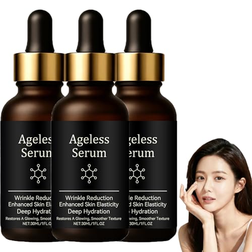 Suero antiedad para mujeres, suero Ageless para reafirmar y alisar la piel, hidratación profunda, suaviza las arrugas y líneas finas, adecuado para todo tipo de pieles. (3 unidades)