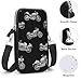 Small Crossbody Cellphone Wallet Bag, Mobile Phone Bag, Fashion Travel Purse Holder With Adjustable Strap Cool Black Motorcycle