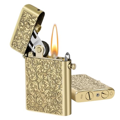 Encendedor de bolsillo vintage SOMGEM cobre clásico recargable miniatura 1